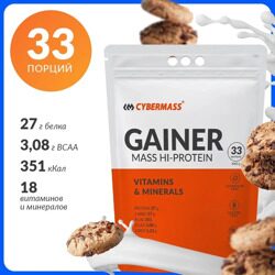 Печенье - Гейнер Cybermass Gainer - 3000 грамм, 33 порции