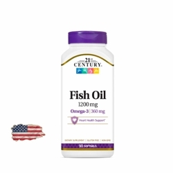 Омега-3 21ST CENTURY® Fish Oil 1200 мг - 90 капсул, 90 порций