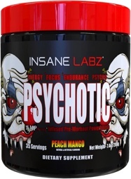 Предтренировочный комплекс Insane Labz PSYCHOTIC - 219 грамм, 35 порций, Персик - манго (Peach - mango)