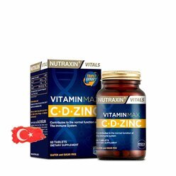 Витамин C + D3 + Zinc Nutraxin Vitamin Max - 60 таблеток, 30 порций