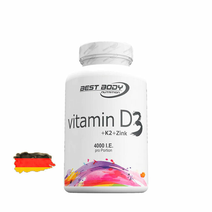 Витаминно-минеральный комплекс Best Body Nutrition Vitamin D3 (4000 МЕ) + K2 + Zink - 80 таблеток, 80 порций