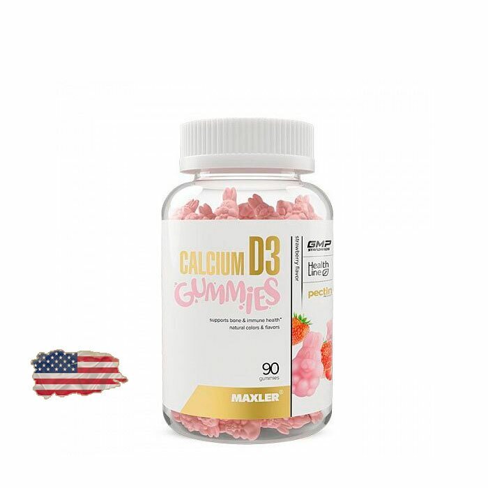 Витамин D3 для детей Maxler Calcium D3 Gummies - 90 жевательных пастилок, 30 порций