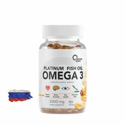 Рыбий жир Омега-3 Optimum System Omega-3 Platinum Fish Oil - 90 капсул, 90 порций