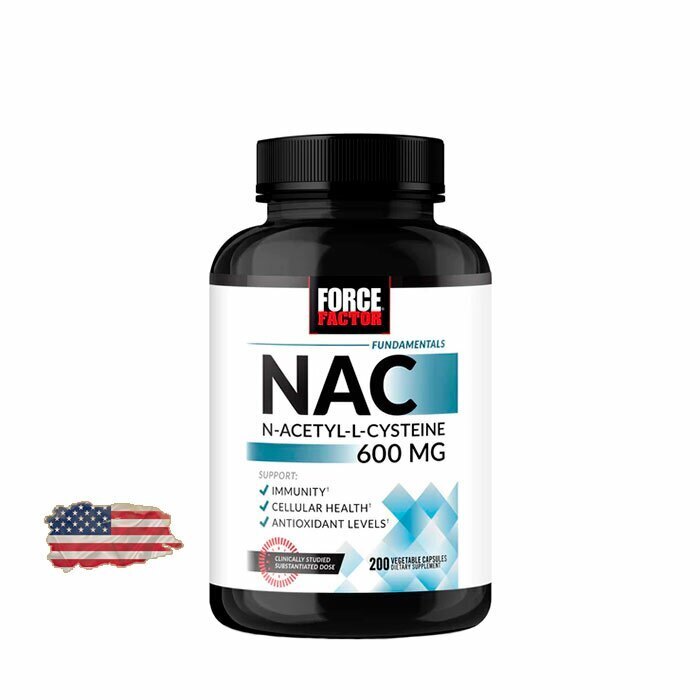 Ацетилцистеин FORCE FACTOR NAC N-Acetyl Cysteine 600 мг - 200 капсул, 200 порций