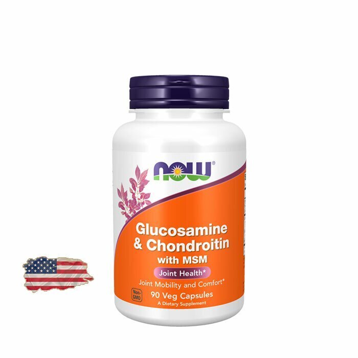 Глюкозамин и хондроитин Now Foods Glucosamine & Chondroitin with MSM - 90 капсул, 30 порций