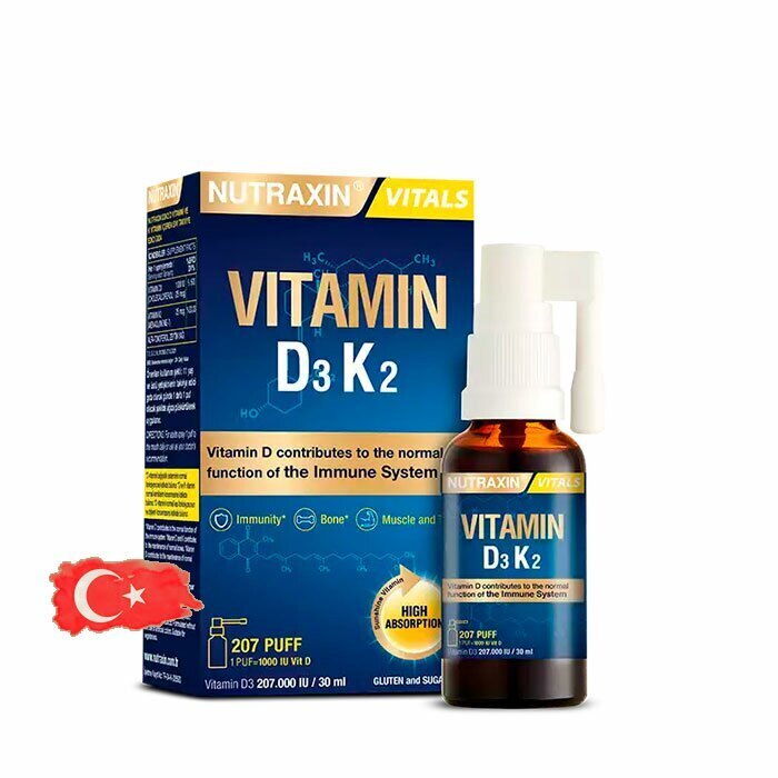 Витамины D3+K2 Nutraxin Vitamin D3K2 - 30 мл, 207 порций