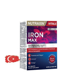 Бисглицинат железа Nutraxin Iron Max – 30 таблеток, 30 порций
