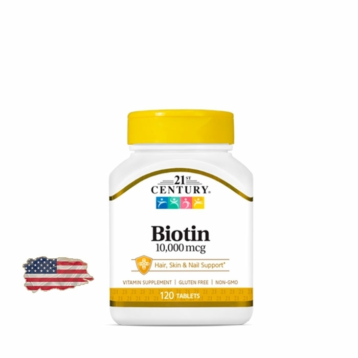 Биотин 21ST CENTURY® Biotin 10 000 мкг - 120 таблеток, 120 порций