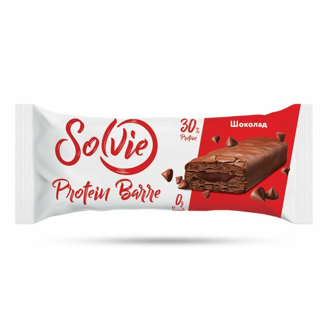 Шоколад (Chocolate) - Протеиновый батончик глазированный Solvie Protein Barre - 50 грамм