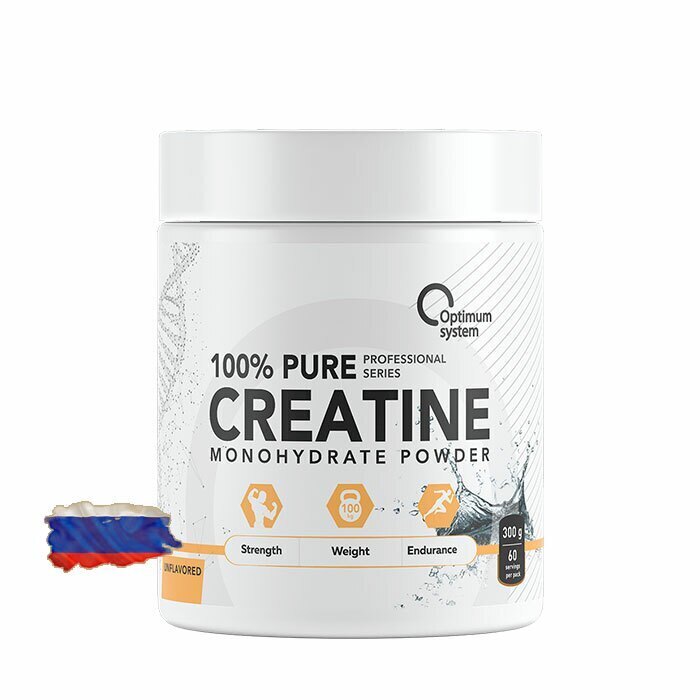 Креатин моногидрат Optimum System 100% Pure Creatine Monohydrate - 300 грамм, 60 порций