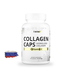 Гидролизованный говяжий коллаген 1WIN Hydrolized Collagen + Vitamin C – 155 капсул, 31 порция