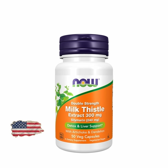 Экстракт расторопши Now Foods Milk Thistle Extract 300 мг - 50 капсул, 50 порций